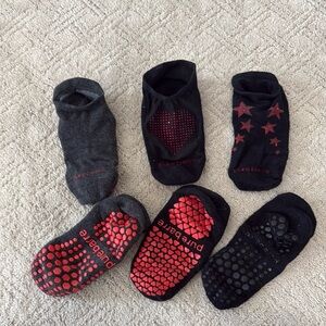 Pure Barre Athletic Black and Gray Grip Socks